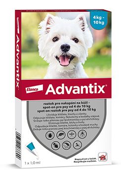 Advantix Spot On 1x1ml pro psy 4-10kg (1 pipeta)