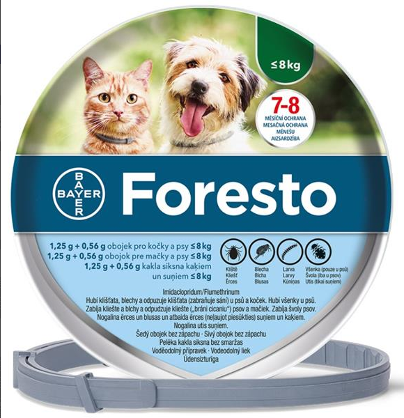 Foresto 38cm antiparazitní obojek pro kočky a malé psy do 8kg