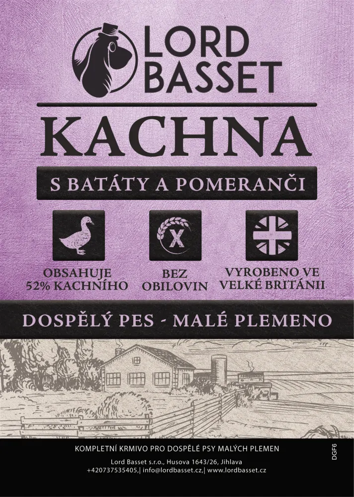 Lord Basset MONOPROTEIN bez obilovin pro malá plemena KACHNA 2Kg