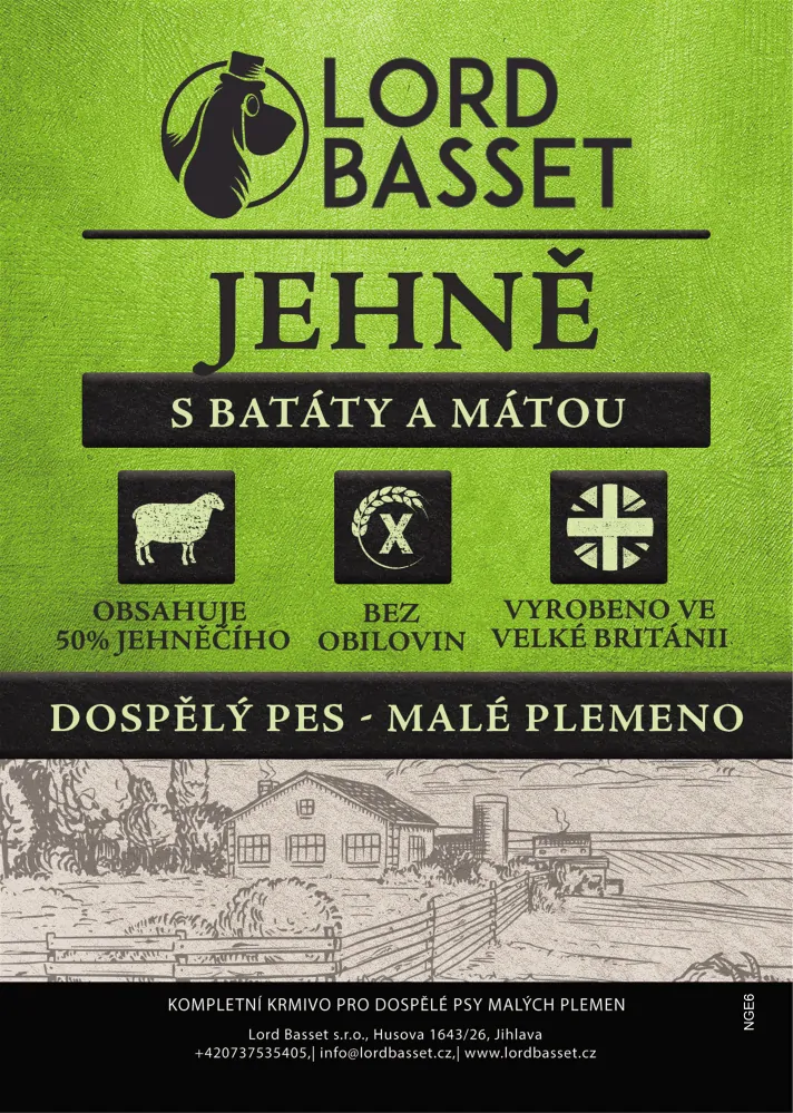Lord Basset MONOPROTEIN bez obilovin pro malá plemena JEHNĚ 2Kg