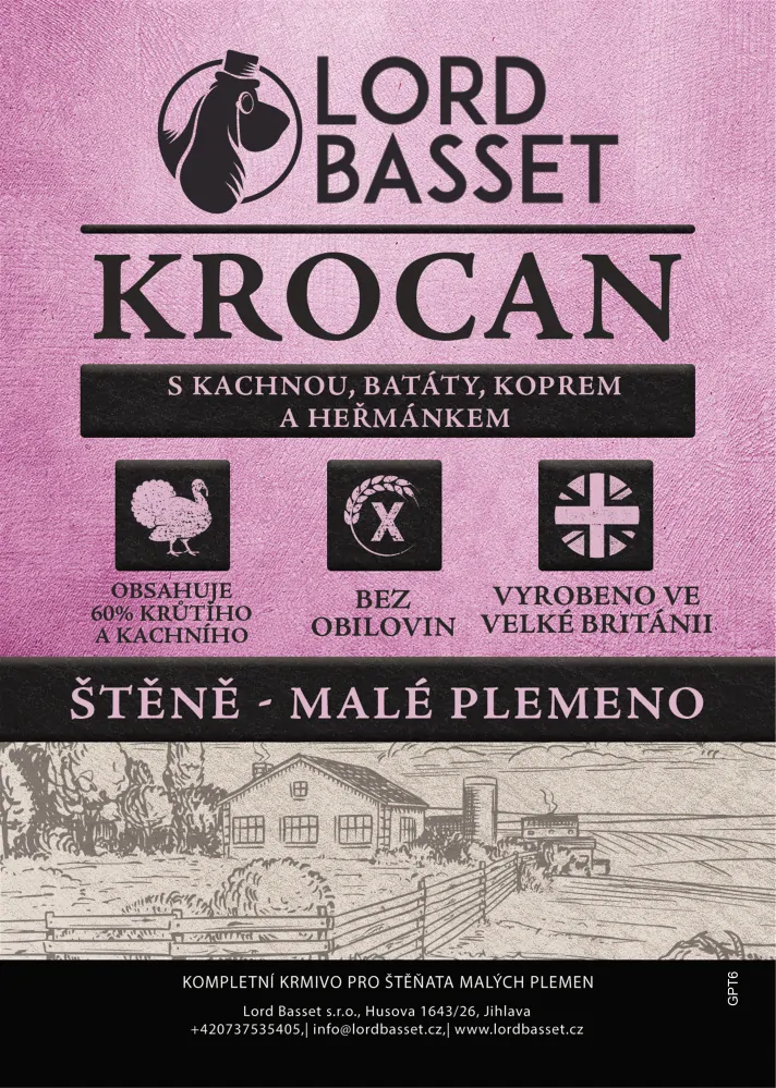 Lord Basset ŠTĚNĚ bez obilovin pro malá plemena KROCAN s KACHNOU 6kg