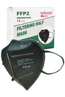 Respirátor FFP2 bez ventilu Barbeador Max02 černý 20ks
