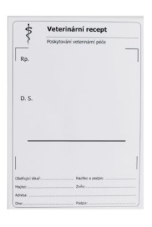Tiskopis-Recept veterinární nepropisovací 100 listů