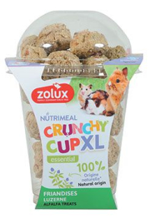 Pochoutka CRUNCHYCUP XL vojtěška 190g Zolux