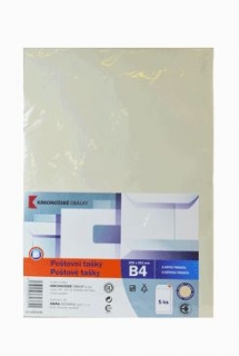 Obálka B4 bílá samolepící (A4) 5ks 250x353mm