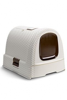 Curver WC kočka kryté domek Rattan 39x39x51cm mocha
