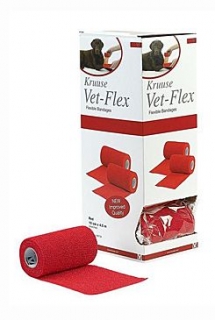 Obinadlo elast. Vet-Flex 10cm x 4,5m červené Kruuse1ks