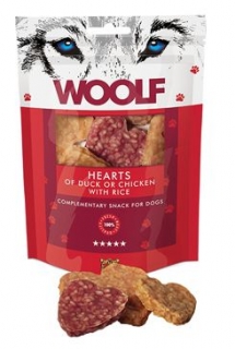 WOOLF pochoutka duck or chicken hearts with rice 100g