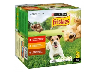 Friskies Adult hovězí kuře jehněčí ve šťávě 24 x 85 g