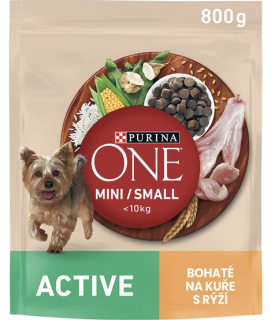 Purina ONE Mini Active kuře rýže 0,8 kg