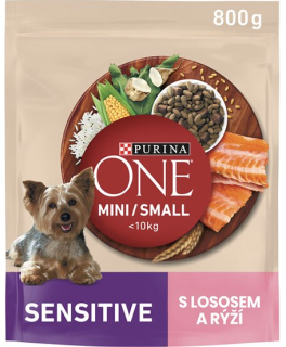 Purina ONE MINI Dog Sensitive s lososem 0,8 kg