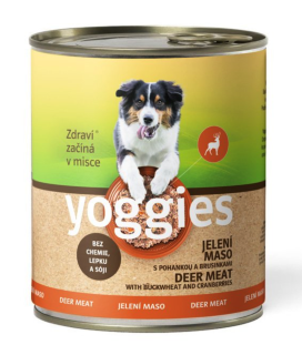 Yoggies jelení konzerva s pohankou a brusinkami 800g