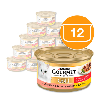 GOURMET Gold losos a kuře 12 x 85g