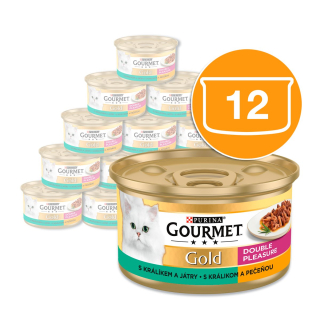 Gourmet Gold Double Pleasure králík a játra 12 x 85 g