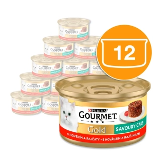 GOURMET Savoury Cake Hovězí s rajčaty 12 x 85g