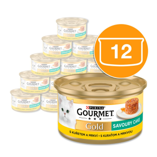 Gourmet Gold Savoury Cake s kuřetem a mrkví 12 x 85 g
