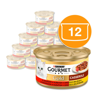 GOURMET Gold Hovězí&kuře v rajč.om 12 x 85g