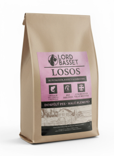 Lord Basset MONOPROTEIN bez obilovin LOSOS SE PSTRUHEM pro malá plemena 6Kg