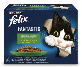Felix Fantastic hovězí kuře losos pstruh jelly 12 x 85 g