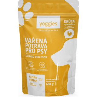 YOGGIES vařená potrava pro psy krůta s pohankou 650g
