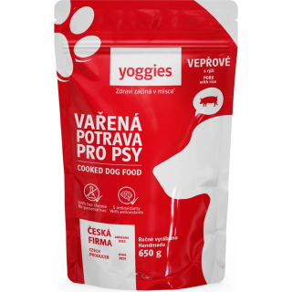 Yoggies Adult Vařená potrava vepřové maso s rýží 650 g