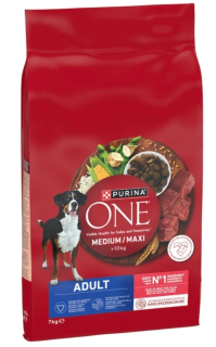 Purina ONE Medium/Maxi Adult s hovězím 7 kg