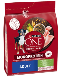 Purina ONE Medium/Maxi Adult monoprotein krůta 2,5 kg