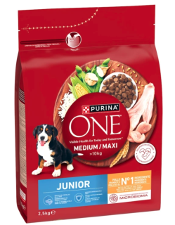 Purina ONE Medium/Maxi Junior s kuřetem 2,5 kg