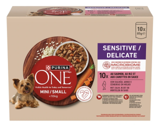 Purina One Mini Dog Sensitive losos ve šťávě 10x85g