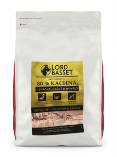 Lord Basset HOLISTIC 80% masa KACHNA 10kg