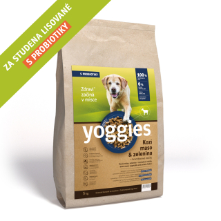 5kg Yoggies Kozí maso&zelenina, hypoalergenní granule lisované za studena s probiotiky