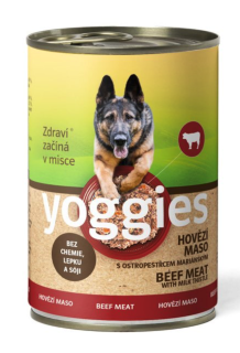 Yoggies konzerva Hovězí s ostropestřcem mariánským 400g