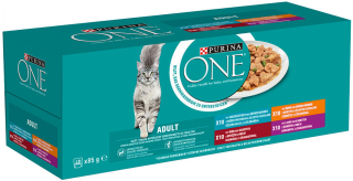  PURINA ONE ADULT minifiletky s jehněčím mořskými rybami kuřetem hovězím a zeleninou ve šťávě 40 x 85g