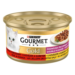 GOURMET Gold Hovězí a kuře 85g